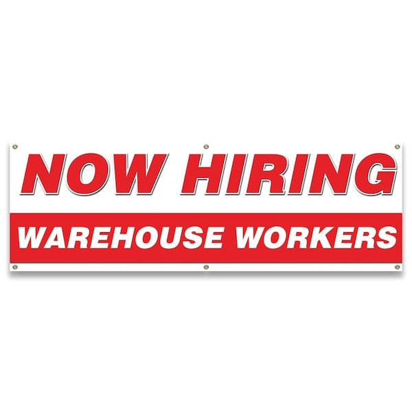 Now Hiring Warehouse Workers Banner Apply Inside Accepting Application Single Sided